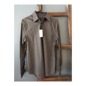 Express dark gray button down